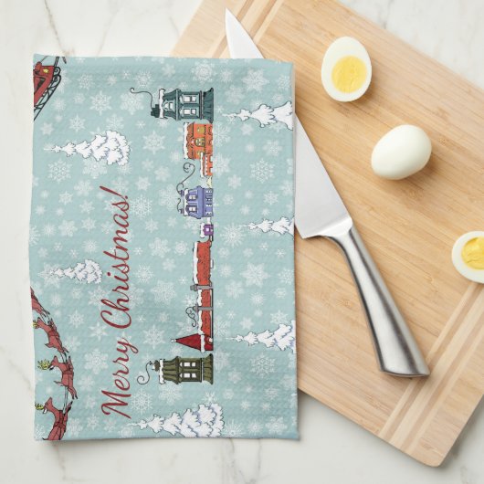 santa reindierteam theedoek (Quarter Fold)