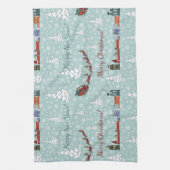 santa reindierteam theedoek (Verticaal)