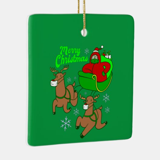 santa reinreder slee keramisch ornament (Rechts)