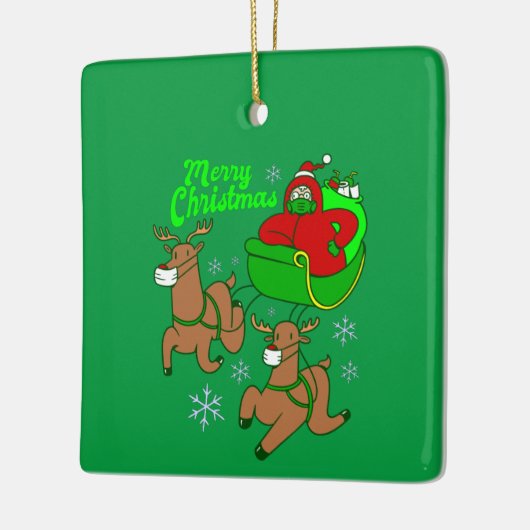 santa reinreder slee keramisch ornament (Links)