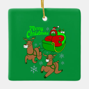 santa reinreder slee keramisch ornament