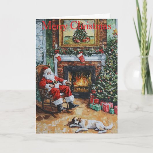 Santa relaxing at Christmas Feestdagen Kaart (Voorkant)