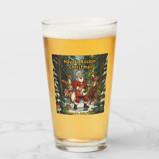 Santa Rendier Band Rockin' Kerstmis Glas