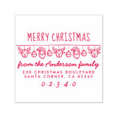 Santa & Rendier Bunting Leuke naam retouradres Zelfinktende Stempel (Design)
