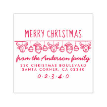 Santa & Rendier Bunting Leuke naam retouradres