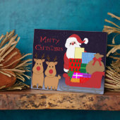 Santa & Rendier Decoratieve Plaque Fotoplaat (Zijkant)