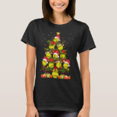 Santa rendier elf softbal kerstboom Kerstmis T-shirt (Voorkant)