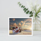 Santa, rendier en Frosty Feestdagenkaart (Staand voorkant)