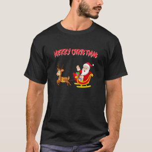 Santa rendier en slee Kerstmis T-shirt