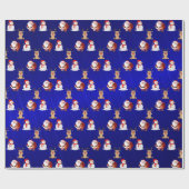 Santa, Rendier en Snowman X'mas Wrapping Paper Cadeaupapier (Vlak)