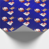 Santa, Rendier en Snowman X'mas Wrapping Paper Cadeaupapier (Hoek)