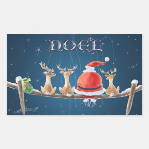SANTA & RENDIER GEVIST door SHARON SHARPE Rechthoekige Sticker