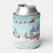 Santa rendier kerst scène blikjeskoeler (Blikje Voorkant)