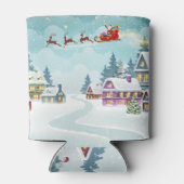 Santa rendier kerst scène blikjeskoeler (Achterkant)