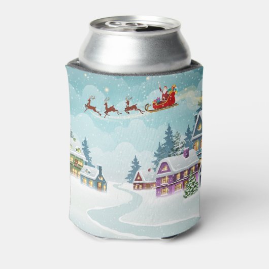 Santa rendier kerst scène blikjeskoeler (Blikje Achterkant)