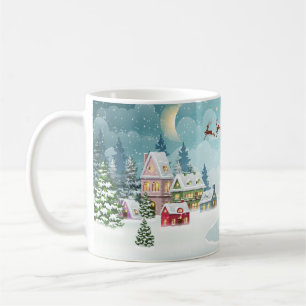 Santa rendier kerst scène koffiemok