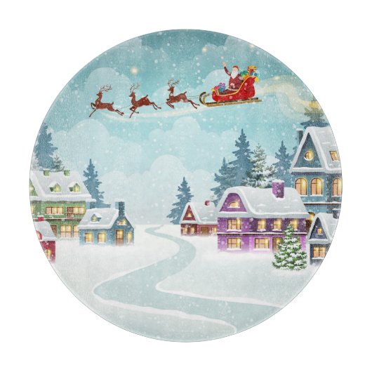 Santa rendier kerst  scène snijplank (Voorkant)