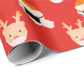 Santa rendier met rood masker cadeaupapier (Rol Hoek)