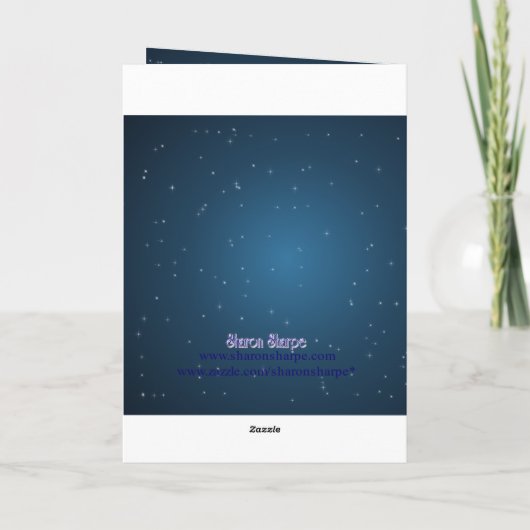 SANTA & RENDIER NOEL ORNAMENTEN van SHARON SHARPE Feestdagen Kaart (Achterkant)