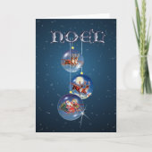 SANTA & RENDIER NOEL ORNAMENTEN van SHARON SHARPE Feestdagen Kaart (Voorkant)