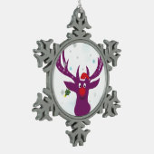 Santa rendier Pewter Sneeuwvlok Decoratie (Links)