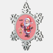 SANTA & RENDIER SNEEUWVLOK ORNAMENT (Rechts)