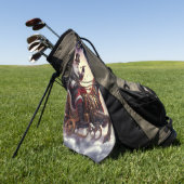 Santa/Rendier steampunk Kerstmis/winter Golfhanddoek (Groen)