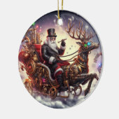 Santa/Rendier steampunk Kerstmis/winter Keramisch Ornament (Links)
