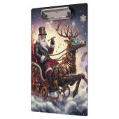 Santa/Rendier steampunk Kerstmis/winter Klembord (Links)