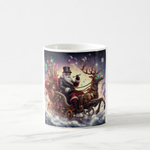 Santa/Rendier steampunk Kerstmis/winter Koffiemok