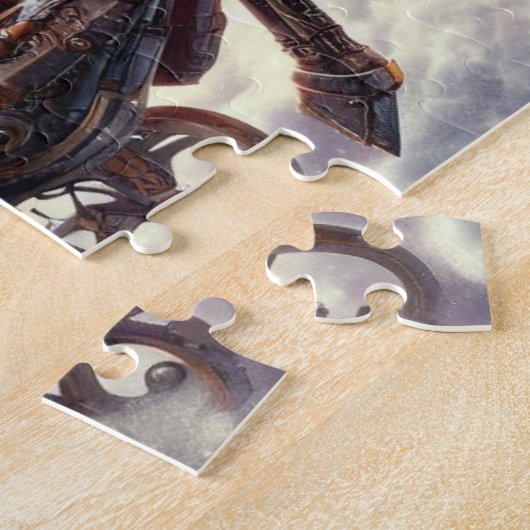 Santa/Rendier steampunk Kerstmis/winter Legpuzzel (Zijkant)