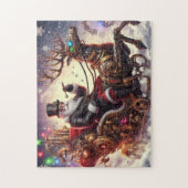 Santa/Rendier steampunk Kerstmis/winter Legpuzzel (Verticaal)