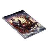 Santa/Rendier steampunk Kerstmis/winter Notitieboek (Rechterzijde)