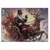 Santa/Rendier steampunk Kerstmis/winter Snijplank (Voorkant)