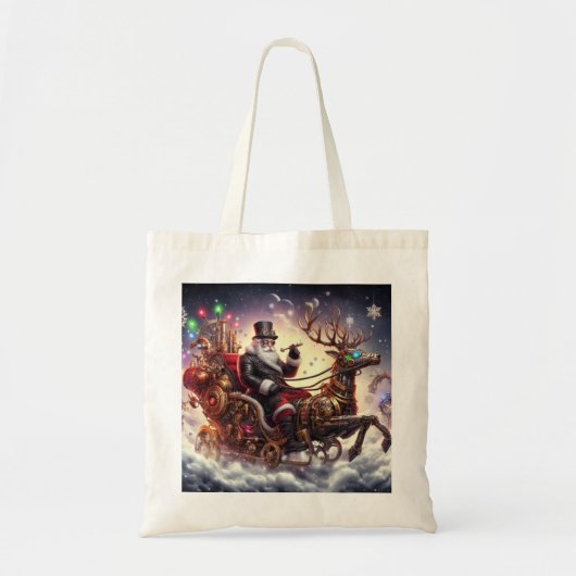 Santa/Rendier steampunk Kerstmis/winter Tote Bag (Voorkant)