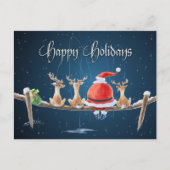 SANTA & RENDIER & TEKST van SHARON SHARPE Feestdagenkaart (Voorkant)