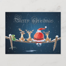 SANTA & RENDIER & TEKST van SHARON SHARPE Feestdagenkaart
