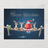 SANTA & RENDIER & TEKST van SHARON SHARPE Feestdagenkaart (Voorkant)