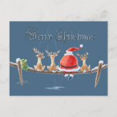 SANTA & RENDIER & TEKST van SHARON SHARPE Feestdagenkaart (Voorkant)