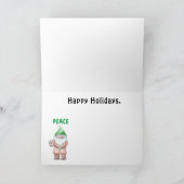 Santa, rendieren, kabouter en kalkoen cartoons kaart (Binnen)