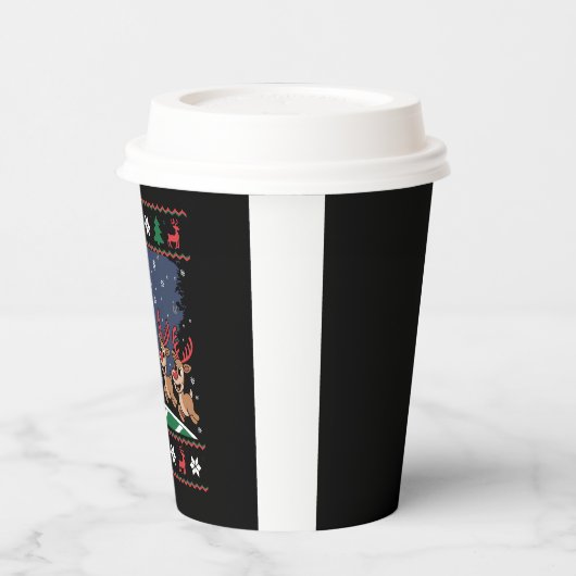 Santa rendieren spelen Amerikaans Football lelijke Papieren Bekers (Links)