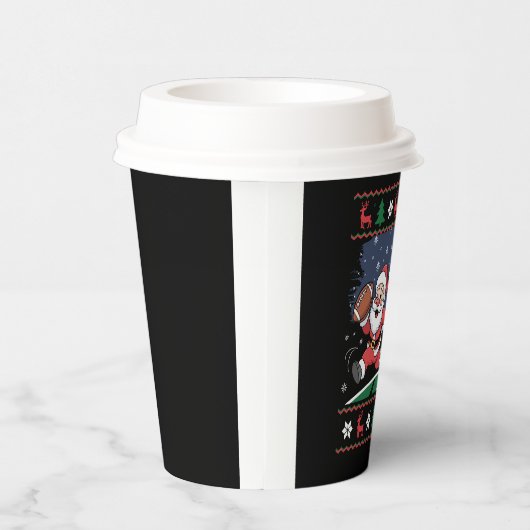 Santa rendieren spelen Amerikaans Football lelijke Papieren Bekers (Rechts)