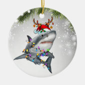 Santa rendierhaaiengeschenk voor haaienlat keramisch ornament (Voorkant)