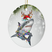 Santa rendierhaaiengeschenk voor haaienlat keramisch ornament (Links)