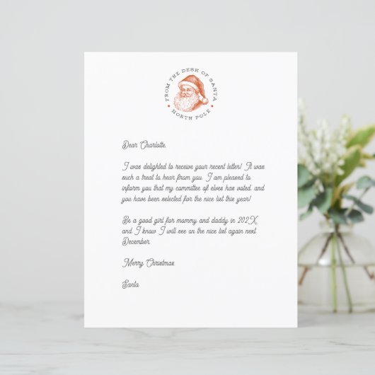Santa Reply Letter (Staand voorkant)