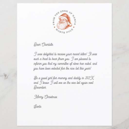 Santa Reply Letter (Voorkant)
