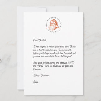 Santa Reply Letter Kaart