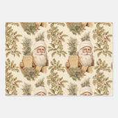Santa Retro Gold inpakpapier (Voorkant 3)
