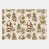 Santa Retro Gold  inpakpapier (Voorkant)