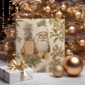 Santa Retro Gold  inpakpapier
